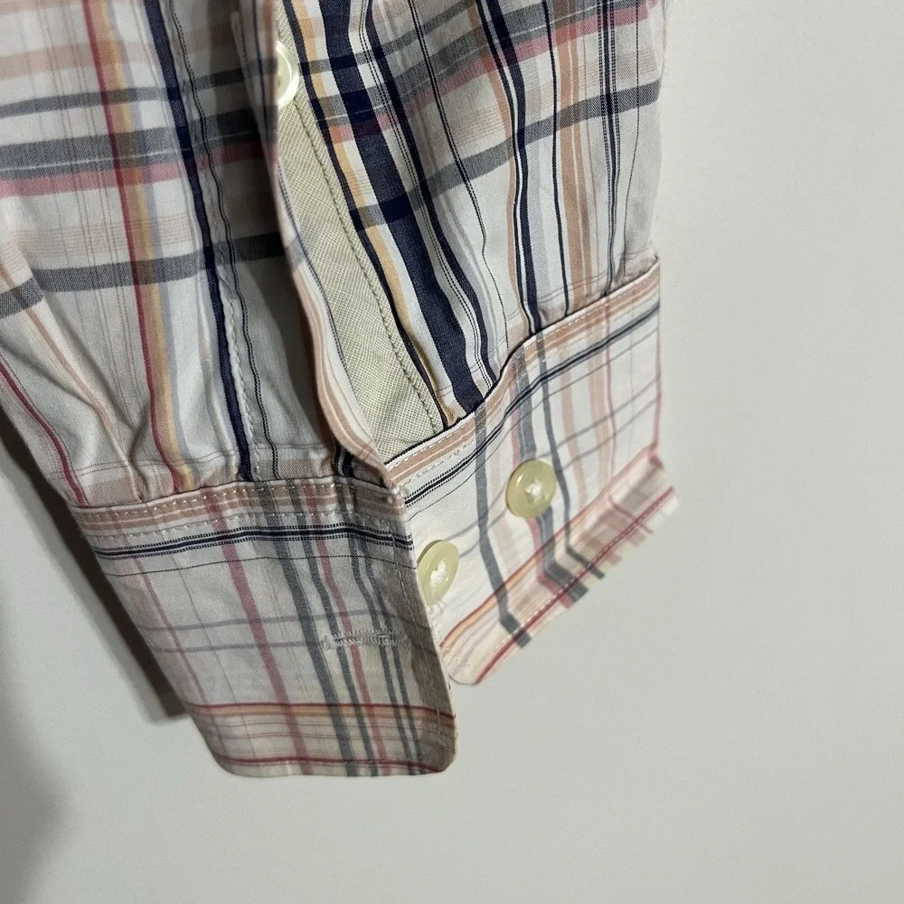 Men's Banana Republic Long Sleeve‎ Button Down Plaid Shirt Size Large Multicolor